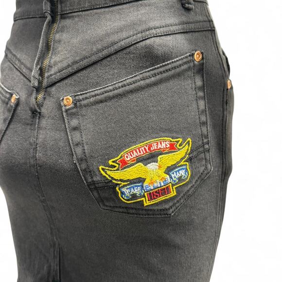 vintage black denim overall dress - Picture 4 of 5